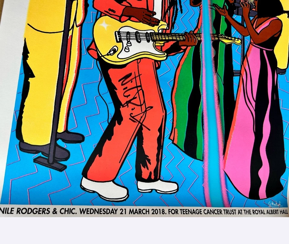 Nile Rodgers & Chic SIGNED Artwork in Handmade Display & COA Music Autograph - Image 2 of 4