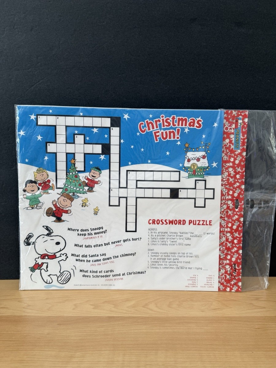 Peanuts Snoopy Vintage Christmas Holiday Party Express 8 Placemats