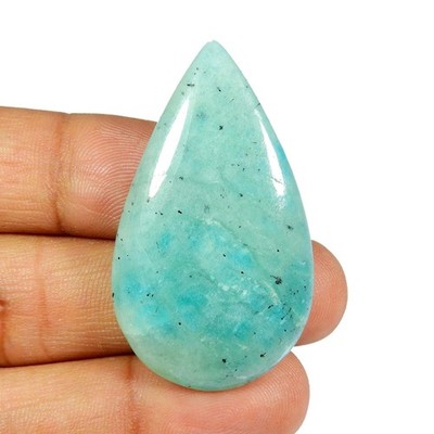 Green Amazonite Polished Cabochon Pear Shape Natural Gemstone Loose 58 Ct #10849