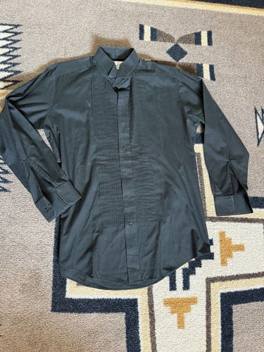 Chaplin Black Tuxedo Formal Shirt M 32/33 Long Sleeve Solid