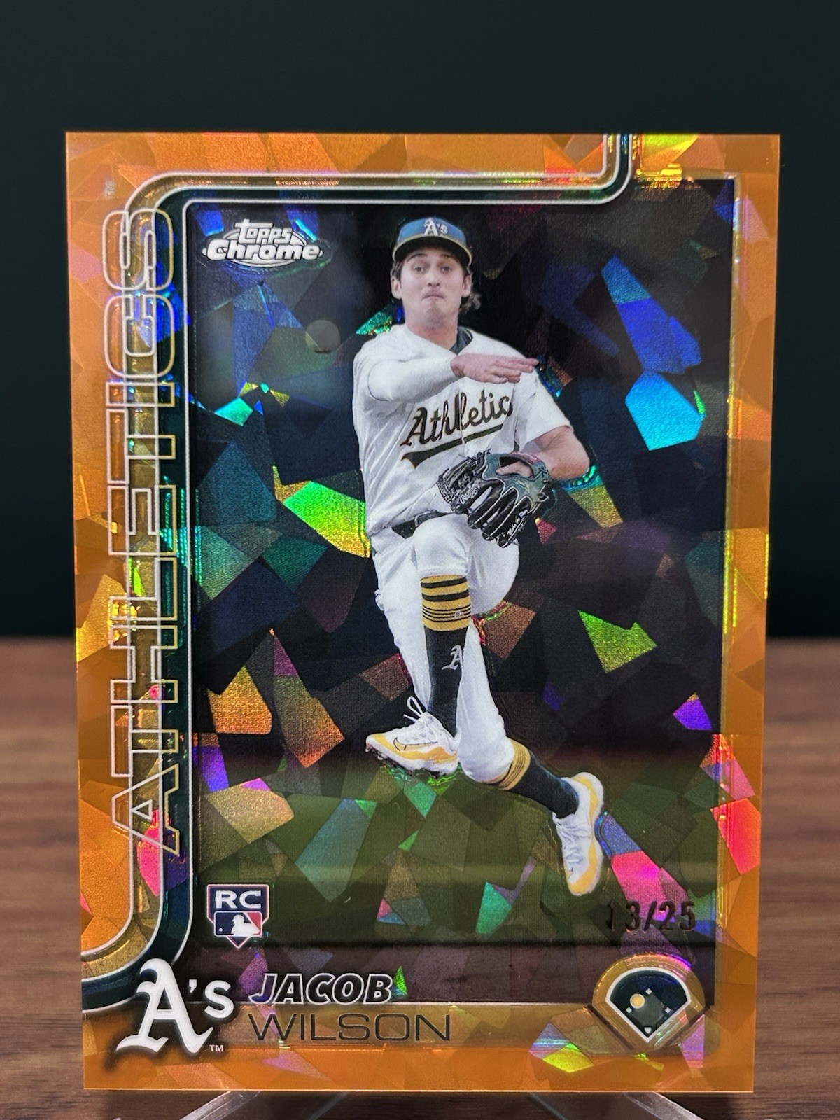 2025 Topps Chrome Sapphire Jacob Wilson Rookie /25 Orange Sapphire #96