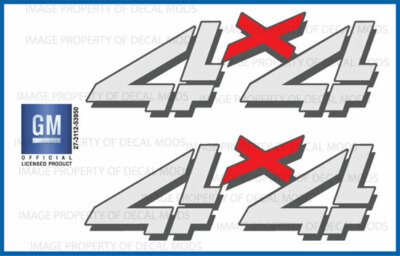 set of 2: 1999 --> 2006 Chevy Silverado 4x4 decals - F - bed side 1500 2500 HD
