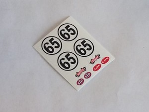 1/24 COX Strombecker KB marx slot car WATERSLIDE Decal Sheet #65 CHAPARRAL