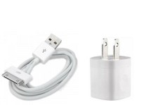 Home Wall AC Charger  30 pin Data Charging Cable f for iPhone 3G 4 ipod Classic
