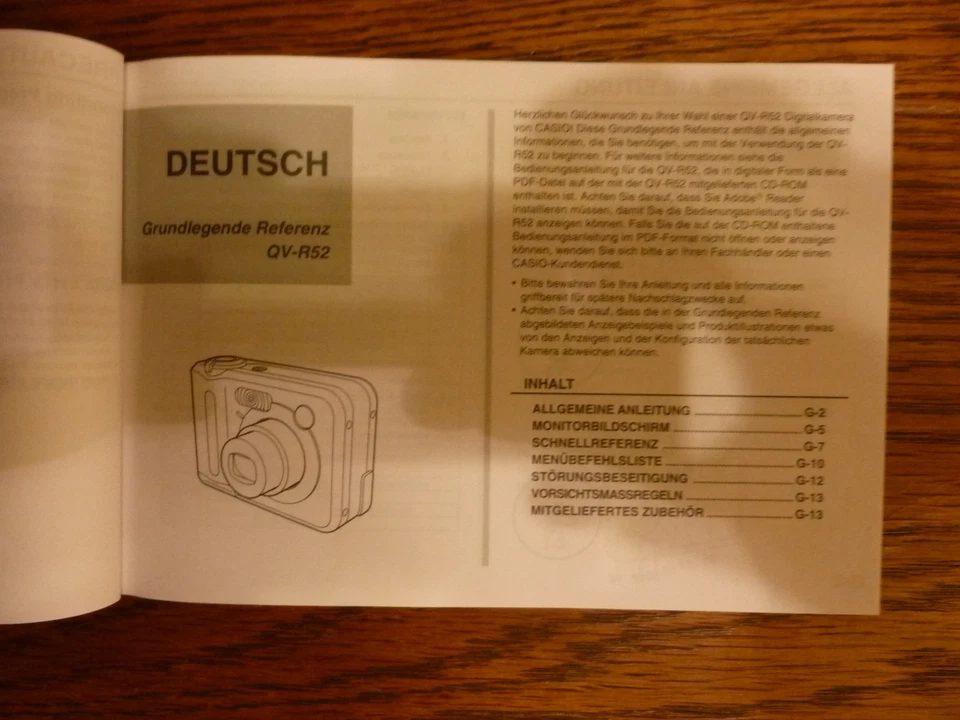 Bedienungsanleitung Kamera CASIO QV-R52 - Bild 4 von 4