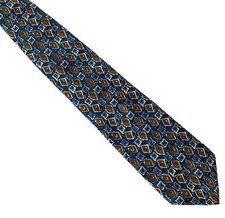 John Weitz Geometric Green Silk USA Made Neck Tie Necktie 3.5" W 56" L