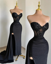 Elegant Black Mermaid Wedding Dresses with Sequins Sleeveless Bridal Gowns