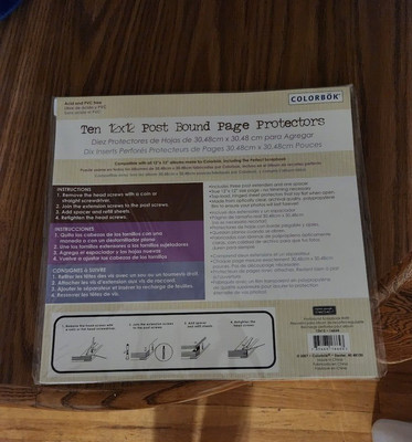 Colorbok Top-Loading Page Protectors 12''X12'' 10/Pkg-W/3 Post Extenders & Spacer