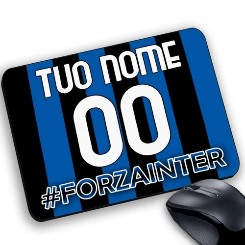 Tappetino Mouse Pad Personalizzabile Calcio Forza Inter tuo nome numero maglia