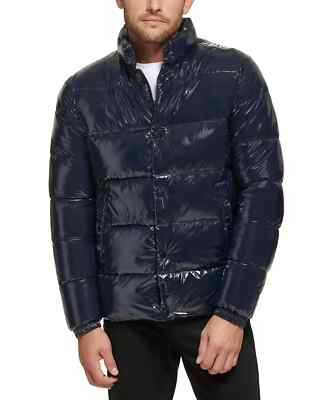 New Mens Calvin Klein True Navy Quilted Water Resistant Puffer
