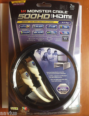 Monster Cable  MC500HD Gold Plated HDMI Cable For HDTV Blu-Ray DVD Xbox PS3 6FT