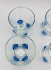 Designer Beverage Cocktail / Juice Glasses With Turquoise Blue Rosettes — photo 6