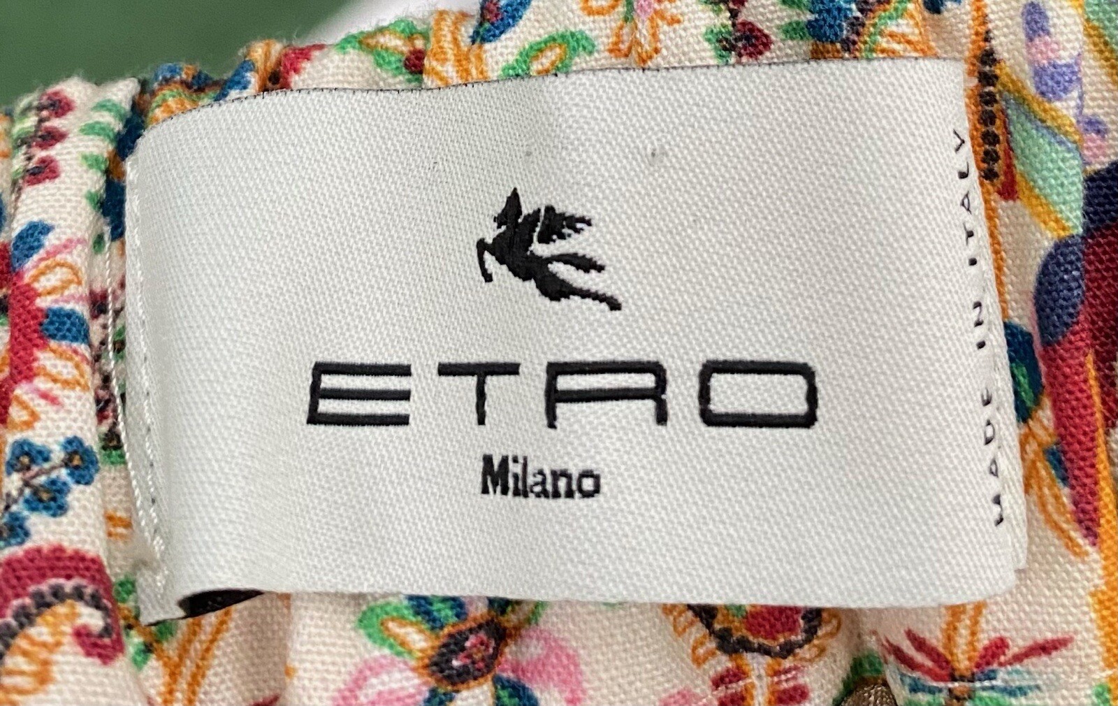 ETRO Milano Patchwork Colorful Patterned Pleated … - image 4