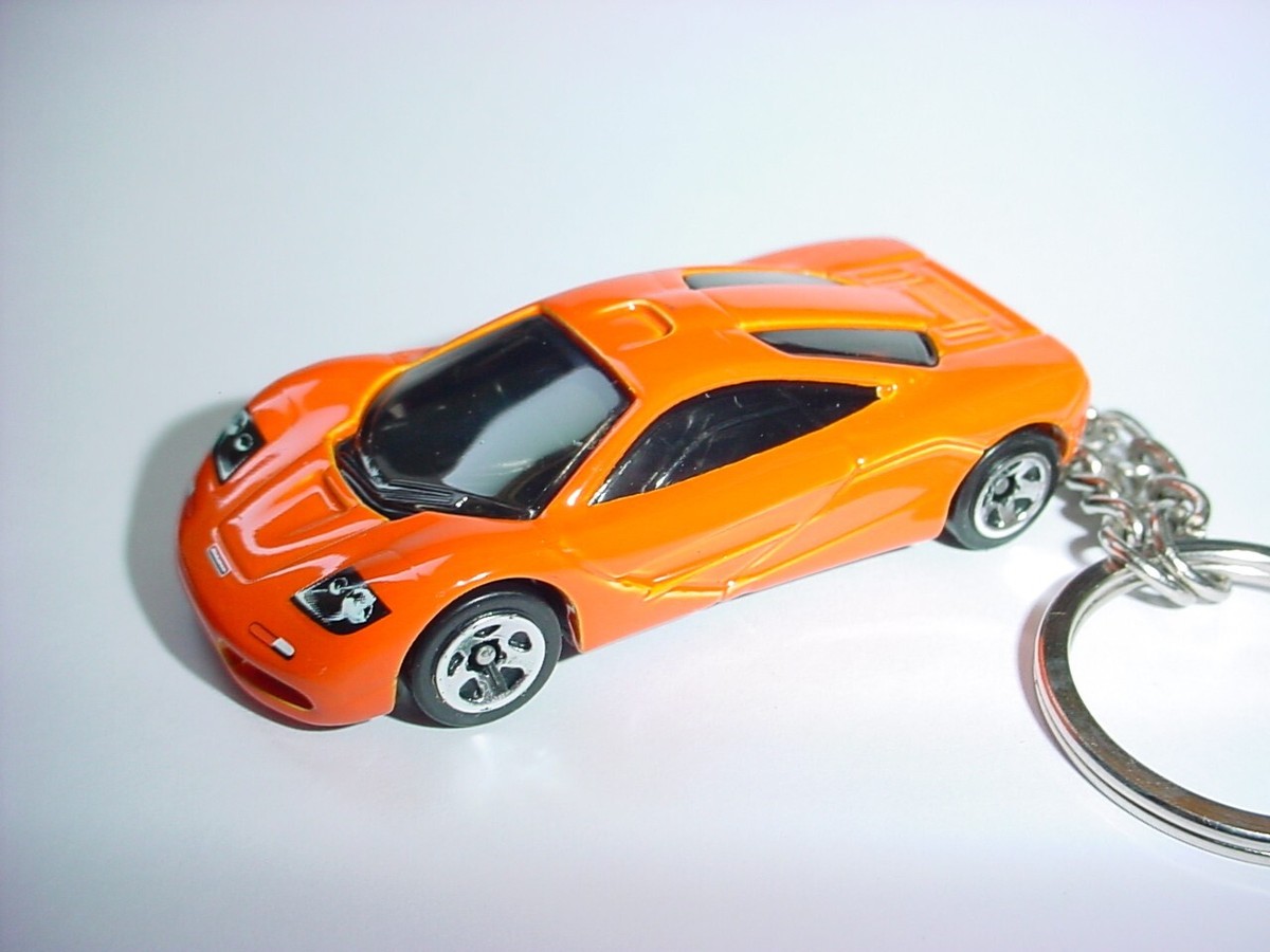 HOT 3D ORANGE MCLAREN F1 CUSTOM KEYCHAIN keyring key chain bling race hot  wheels