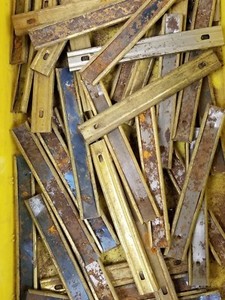 MAUSER C96 10 ROUND STRIPPER CLIPS UNMARKED RUSTY SOLD "AS IS" SET OF 10 PIECES.