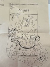 Felt stocking kit, Santa Claus in sleigh Titan 1987