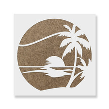 Sunset Beach Stencil - Reusable Mylar Stencils for Painting