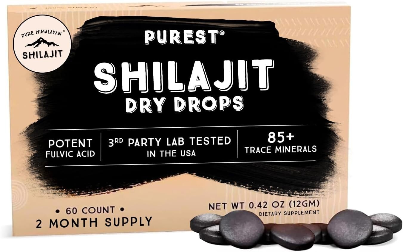 100% Pure Himalayan Shilajit Dry Drops - Grade A Max Potency Natural Resin