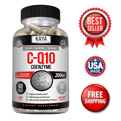 High Absorption CoQ10 200mg Heart Health Support 60 capsules Co-Q10 Antioxidant