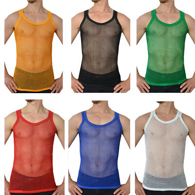 ORIGINAL CRYSTAL MESH MARINA VEST FISH NET STRING VEST 4XL-5XL