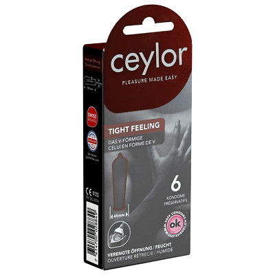 Ceylor Tight Feeling | 6 100 Kondome | 45 mm | schmale Enge Passform | Dösli