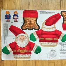 SANTA CLAUS Plush Doll Fabric Pattern Soft Sculpture Cut & Sew Craft Christmas