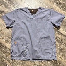 Carhartt Scrub Top Blue Ripstop Utility V-Neck Shirt Men  s Size Large Workwear