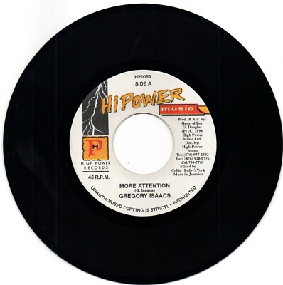 Gregory Isaacs/ More Attention/ Version. NICE TRACKS ON THE STEALING RIDDIM - 7''