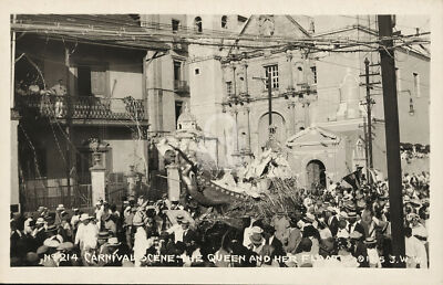 Carnival scene New Orleans LA Louisiana 1915 RPPC Photo Postcard Copy