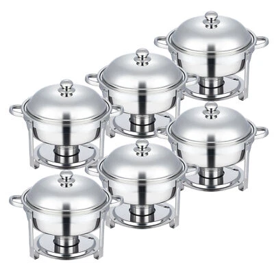WILPREP 6 Pack Chafer Chafing Dish 5L Set Stainless Steel Bain Marie Food Warmer