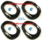 4 Pack 20ft 1/4" Instrument Guitar Bass Amp Keyboard Audio Cable Cord Wire VWLTW