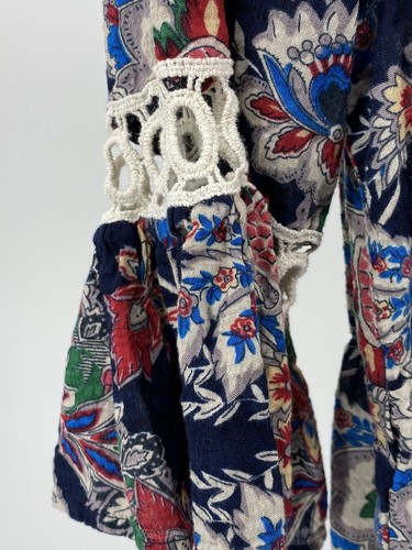 Umgee Top Medium Boho Floral Top Blouse Excellent (A0-903) - Picture 4 of 6