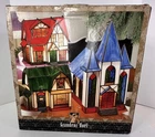 VTG Grandeur Noel Stained Glass Village House/Cottage/Church  Lamp Tiffany Style