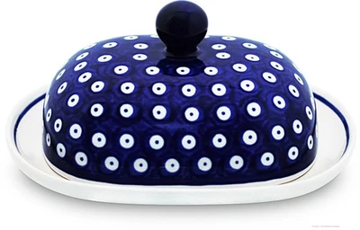 Original Bunzlauer Keramik Butterdose oval für 250g (1 Stück Butter) Dekor 42 - Bild 1 von 3