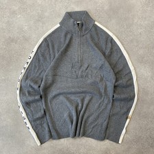 Tommy Hilfiger Jumper Womens Large Quarter Zip Ribbed Knit Sweater, Grey