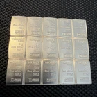 Lot of 15 - 1 Gram Valcambi Suisse Silver Bars .999 Fine Pure Bullion 1g Each