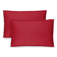 Bare Home Standard King Pillow Shams Set of 2 Premium Microfiber - 2 PACK- RED