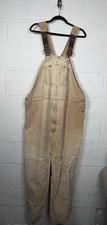 Carhartt Distressed Duck Bib Overalls Faded Workwear Grunge 46x30 Double Knee