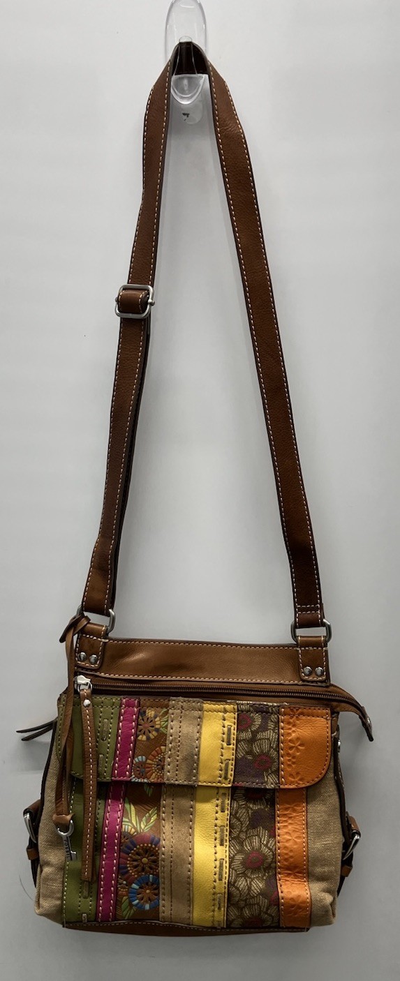 Fossil Striped Patchwork Leather Patchwork Crossb… - image 1