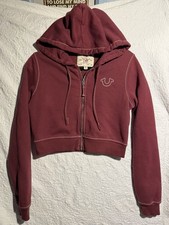 True Religion Crop Zip Up Hoodie Sz Woman Med