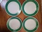 Vintage PYREX Green "LAUREL LEAF " 9" Plates Set of 4