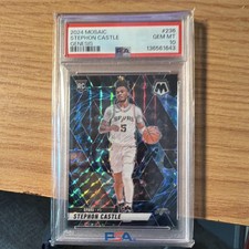 Panini Mosaic 2024-25 Stephon Castle #236 Genesis Mosaic Prizm RC PSA 10 Spurs
