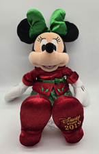 Disney Store Minnie Mouse Christmas Plush 2019 Red Holiday Dress 17" Stuffed Toy