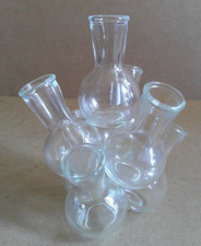 Vintage 7 Cluster Glass Bud Vase Round Plant Propagation Station/Floral Vase