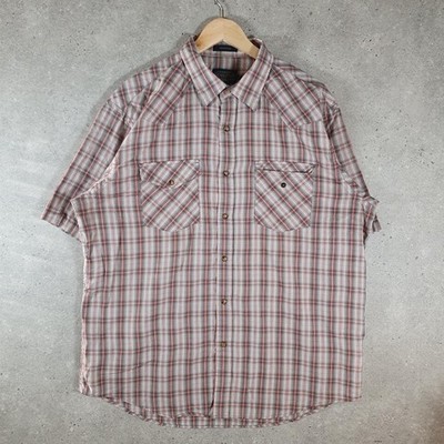 Pendleton Kariertes Kurzarm Button Down Hemd Herren XL Beige