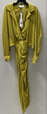 ASOS EDITION Women's Chartreuse Knotted Draped Open Back Maxi Dress NWT Sz 10