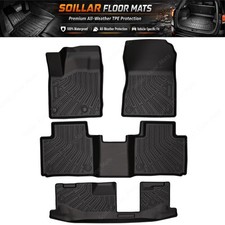 Fits 2022-2025 Mitsubishi Outlander 3d Tpe 1st2nd3rd Floor Mats Liners Black Fits 2022-2025 Mitsubishi Outlander 3d Tpe 1st2nd3rd Floor Mats Liners Black