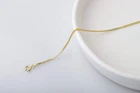 14K Gold Box Chain Necklace, 1mm Box Chain Delicate Choker Jewelry