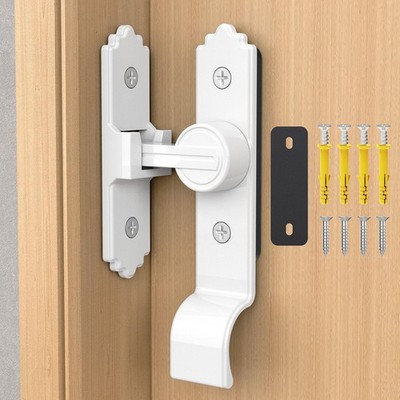 90-Degree-Barn-Door-Lock with Handle, Sturdy Security Sliding Patio Door Lock...