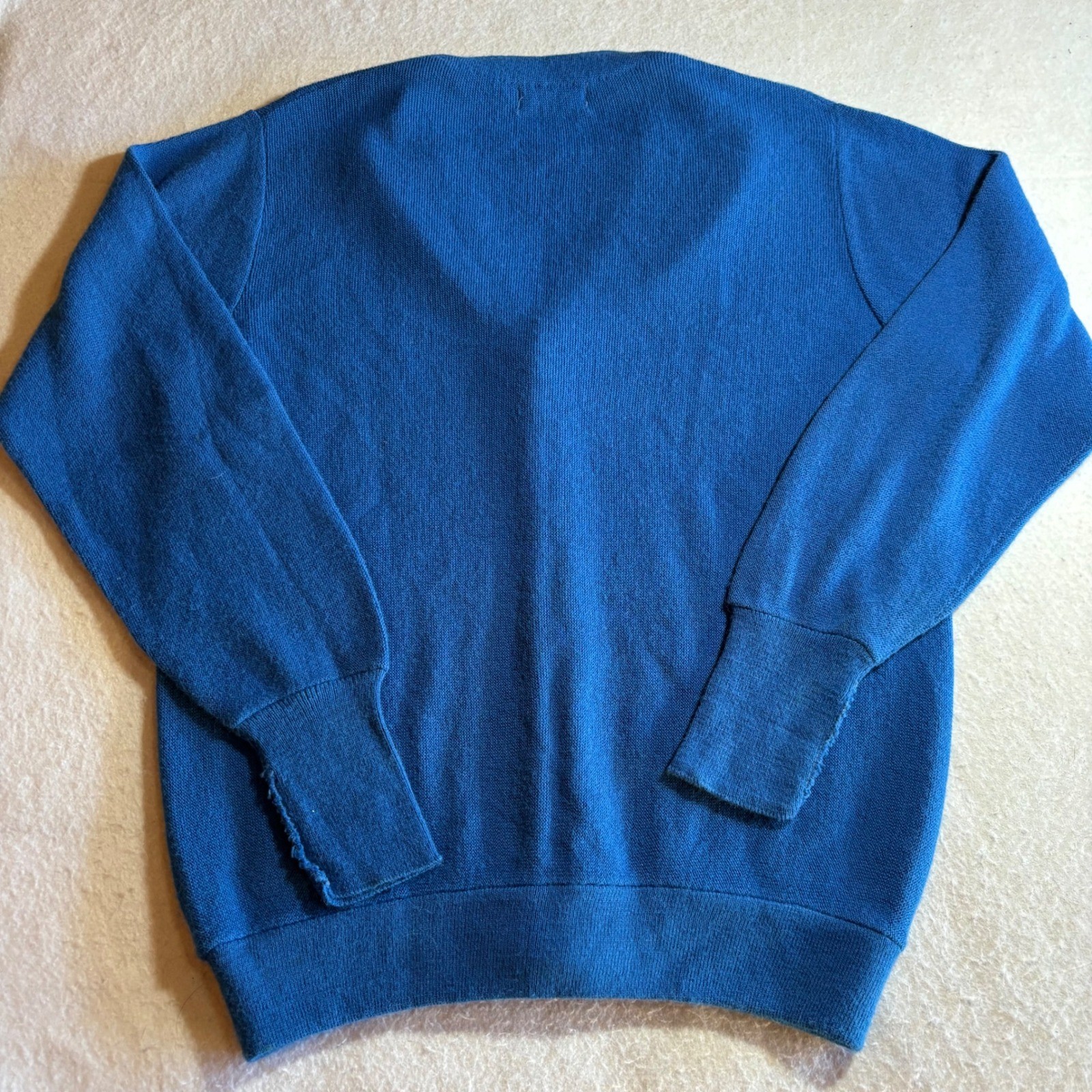 Vintage IZOD Lacoste Blue V Neck Button Up Cardigan Sweater Mens Size M thumbnail 7